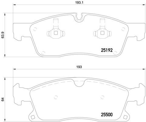original Mercedes W166 Brake pads front and rear BREMBO P 50 108