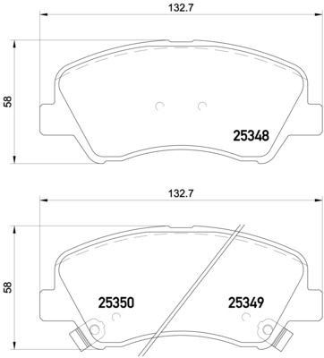 P18025 Set of brake pads D15938806 BREMBO with acoustic wear warning, with accessories