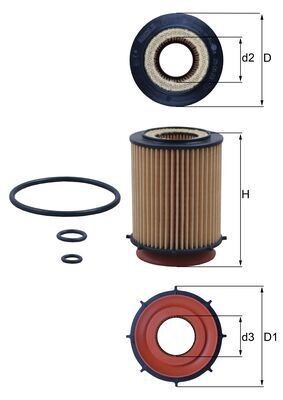 Oil filter OX 982D from MAHLE ORIGINAL