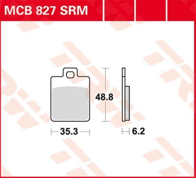 Motorrad TRW Organic Allround Höhe: 48,8mm, Breite: 35,3mm, Dicke/Stärke: 6,5mm Bremsbeläge MCB827 günstig kaufen