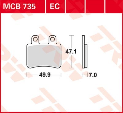 TRW Organic Low Budget Height: 47,1mm, Width: 49,9mm, Thickness: 7mm Brake pads MCB735EC buy