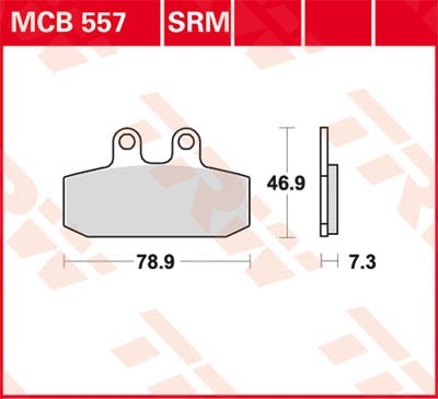 TRW Sinter Maxi Scooter Height: 46,9mm, Width: 78,9mm, Thickness: 7,3mm Brake pads MCB557SRM buy