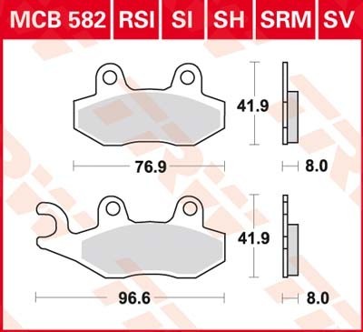 TRW Sinter Maxi Scooter Height: 41,9mm, Thickness: 8mm Brake pads MCB582SRM buy