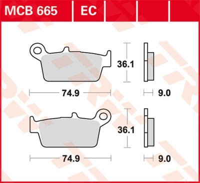 Bremsbeläge TRW MCB665EC HONDA NH Teile online kaufen