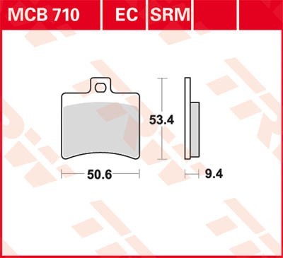 TRW Sinter Maxi Scooter Height: 53,3mm, Width: 50,6mm, Thickness: 9,4mm Brake pads MCB710SRM buy