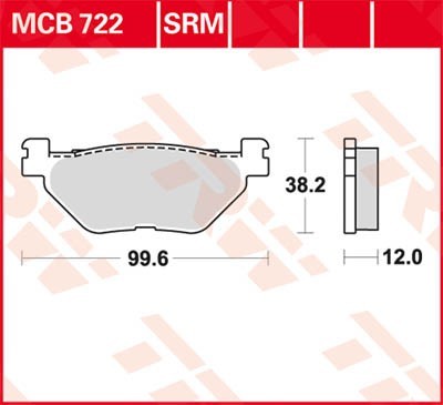 TRW Sinter Maxi Scooter Height: 38,2mm, Width: 99,6mm, Thickness: 12mm Brake pads MCB722SRM buy