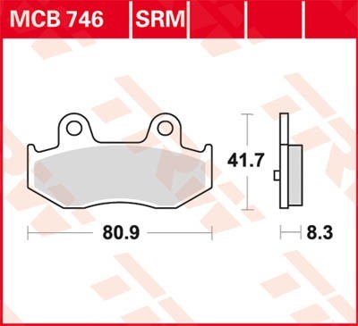 TRW Sinter Maxi Scooter Height: 41,7mm, Width: 80,9mm, Thickness: 8,3mm Brake pads MCB746SRM buy