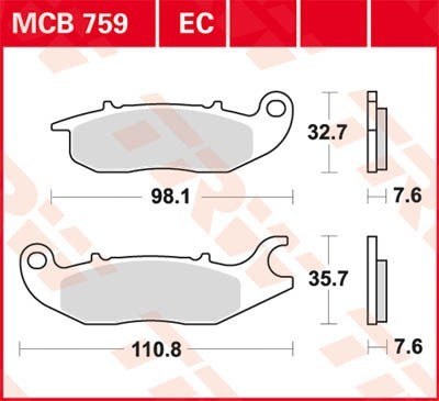 Bremsbeläge TRW MCB759EC HONDA ANF Teile online kaufen