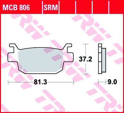 Motorrad TRW Sinter Maxi Scooter Höhe: 37,2mm, Breite: 81,3mm, Dicke/Stärke: 9mm Bremsbeläge MCB806SRM günstig kaufen