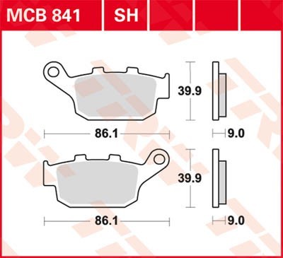 TRW Organic Allround Height: 39,9mm, Width: 86,1mm, Thickness: 9mm Brake pads MCB841 buy