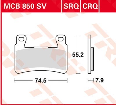 TRW Hyper Carbon Racing Height: 55,2mm, Width: 74,5mm, Thickness: 7,9mm Brake pads MCB850CRQ buy