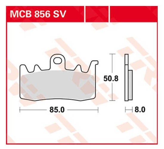 TRW Sinter Street Height: 50,8mm, Width: 85mm, Thickness: 8mm Brake pads MCB856SV buy