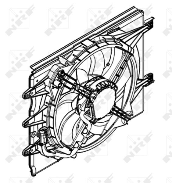 NRF D1: 405 mm, 12V, 300W, with radiator fan shroud Cooling Fan 47595 buy