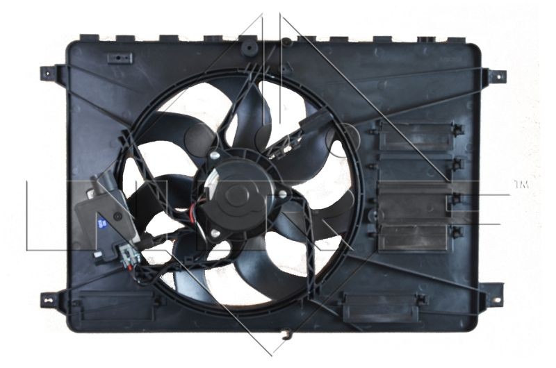 NRF 47593 Fan, radiator D1: 380 mm, 12V, 330W, with radiator fan shroud, with control unit