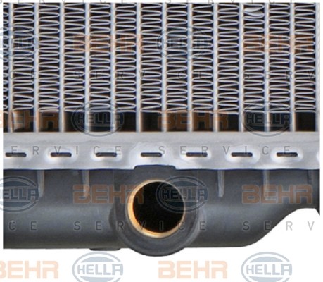 HELLA 8MK376711-284 Engine radiator 470 x 378 x 34 mm, with screw, Mechanically jointed cooling fins