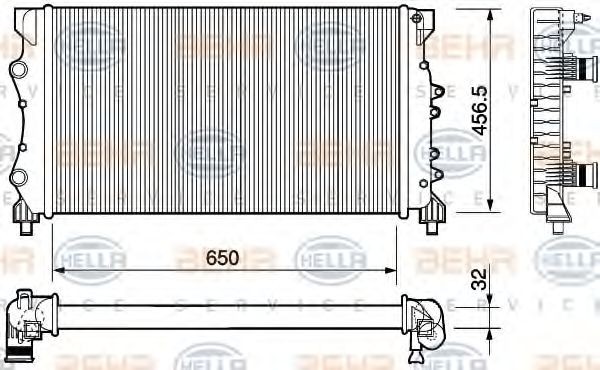 Renault ESPACE Engine radiator 7625520 HELLA 8MK 376 754-444 online buy