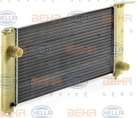 8MK 376 900-084 HELLA Radiators FIAT 580 x 322 x 23 mm, with screw, Mechanically jointed cooling fins