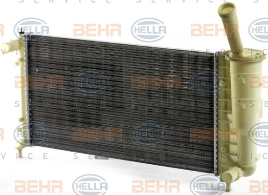 8MK 376 900-104 HELLA Radiators FIAT 580 x 322 x 23 mm, with screw, Mechanically jointed cooling fins