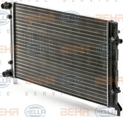 HELLA 8MK376700-494 Engine radiator for vehicles with/without air conditioning, 648 x 408 x 26 mm, Automatic Transmission, Manual Transmission, Brazed cooling fins