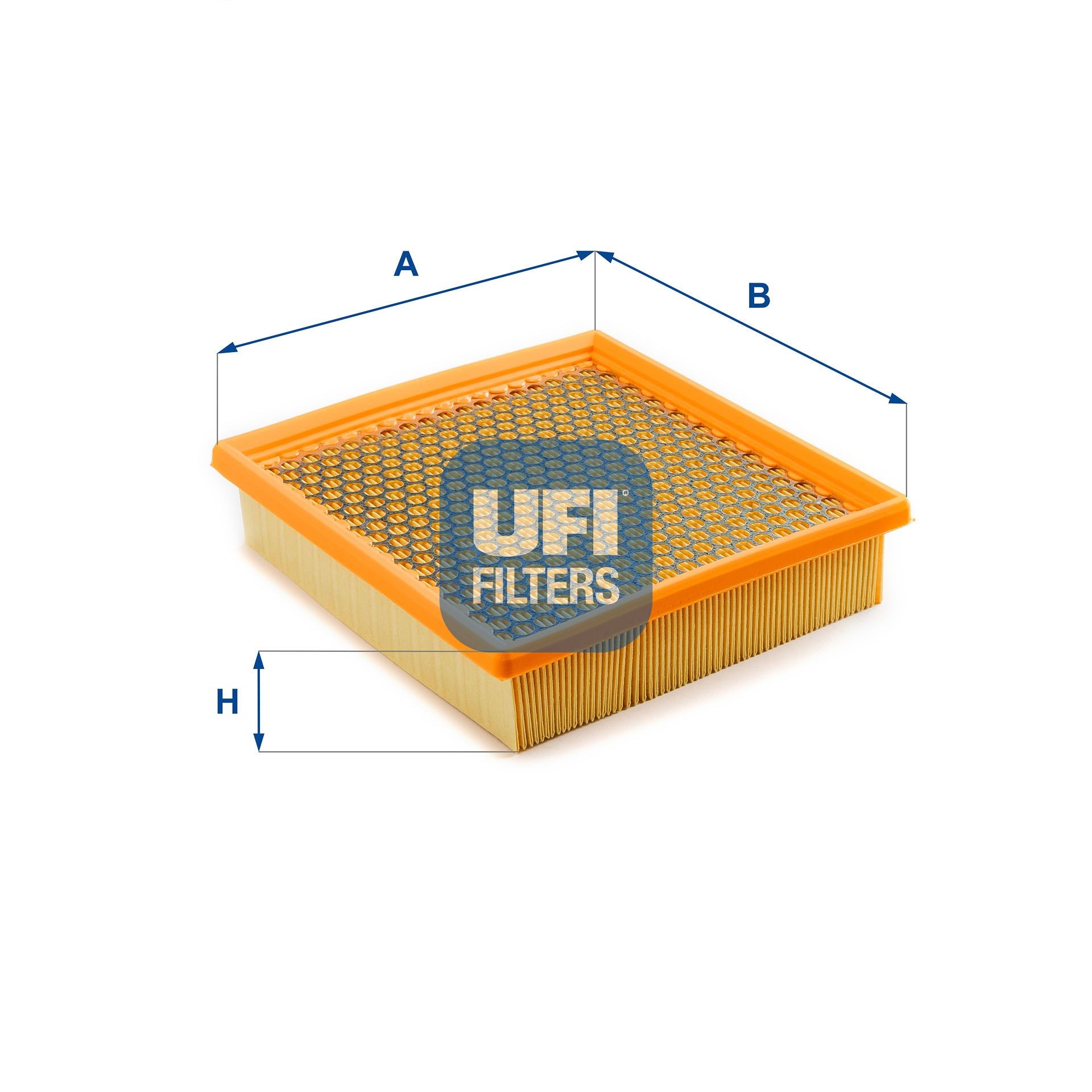 UFI 50mm, 222mm, 212mm, Filter Insert Length: 212mm, Width: 222mm, Height: 50mm Engine air filter 30.544.00 buy