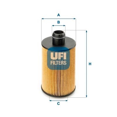 UFI Filter Insert Inner Diameter 2: 24,7, 43mm, Ø: 66mm, Height: 125mm Oil filters 25.112.00 buy