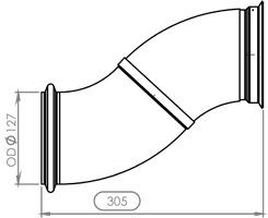 DINEX Length: 305mm, Centre, 127mm, 127mm, Euro 4 (D4), 127mm Exhaust Pipe 21555 buy