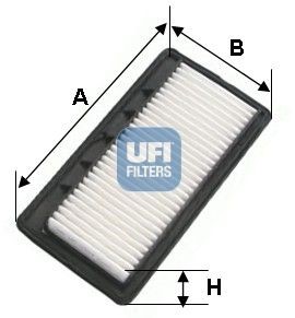 UFI 78mm, 103mm, 273mm, Filter Insert Length: 273mm, Width: 103mm, Height: 78mm Engine air filter 30.538.00 buy