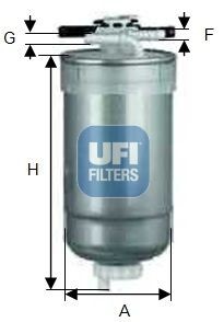 UFI 55.427.00 Fuel filter Filter Insert, 8,1mm, 8,1mm