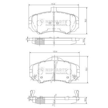 NIPPARTS N3600544 Brake pad set Front Axle, with acoustic wear warning