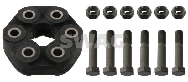 SWAG 20 94 3469 Drive shaft coupler Bolt Hole Circle Ø: 78mm, Ø: 110mm, with bolts/screws, with nuts