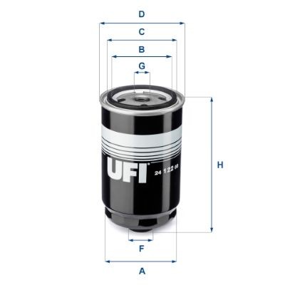UFI Filter Insert Height: 141,5mm Inline fuel filter 24.122.00 buy