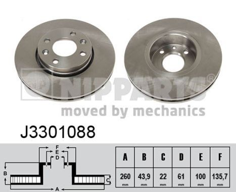 NIPPARTS J3301088 Brake disc 40206-EE320