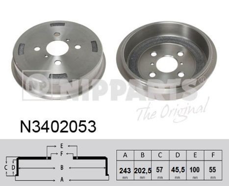 Great value for money - NIPPARTS Brake Drum N3402053