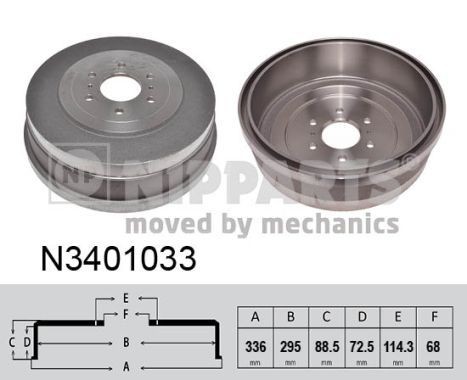 NIPPARTS 336mm Drum Brake N3401033 buy