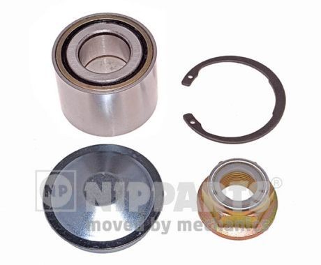 NIPPARTS N4711064 Wheel bearing kit with fastening material, with retaining ring, with nut, 52 mm, Ball Bearing, Double Row