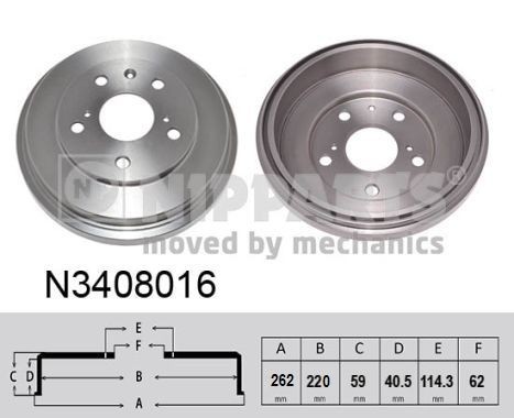 Great value for money - NIPPARTS Brake Drum N3408016
