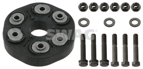 SWAG 20 94 3491 Drive shaft coupler Bolt Hole Circle Ø: 110mm, Front, with bolts/screws, with washers, with nuts