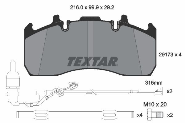 TEXTAR Brake pad kit 2917303