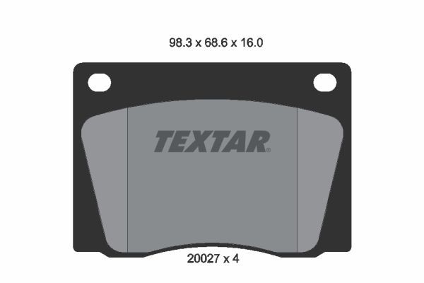 20027 TEXTAR not prepared for wear indicator Height: 68,6mm, Width: 98,2mm, Thickness: 16mm Brake pads 2002701 buy