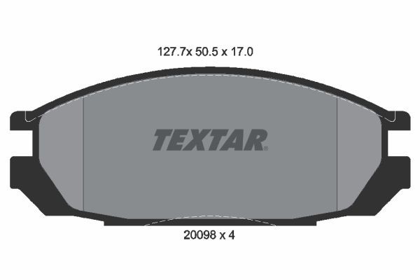 TEXTAR: Original Bremsenteile 2009801 (Höhe: 50,5mm, Breite: 127,7mm, Dicke/Stärke: 17mm)