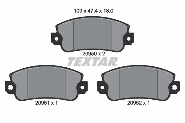 20950 TEXTAR 2095006 Brake pad set 20950