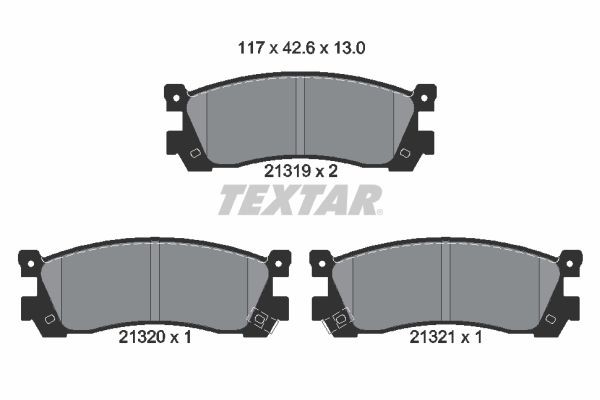 21319 TEXTAR 2131901 Brake pad set LBY02643Z