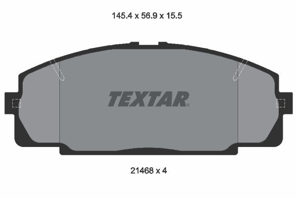 21468 TEXTAR not prepared for wear indicator Height: 56,9mm, Width: 145,4mm, Thickness: 15,5mm Brake pads 2146801 buy