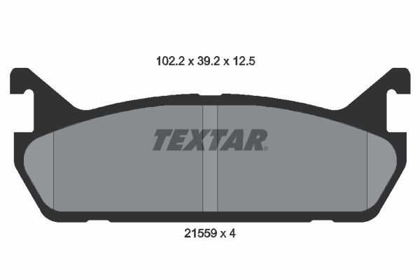 21559 TEXTAR not prepared for wear indicator Height: 39,1mm, Width: 102,1mm, Thickness: 12,5mm Brake pads 2155901 buy