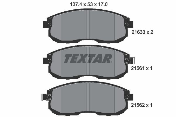 21561 TEXTAR 2156101 Brake pad set D1061 ZX60A