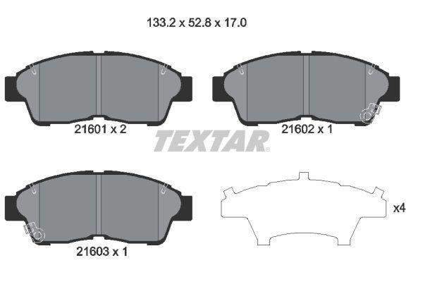 21601 TEXTAR 2160101 Brake pad set 04465-47010