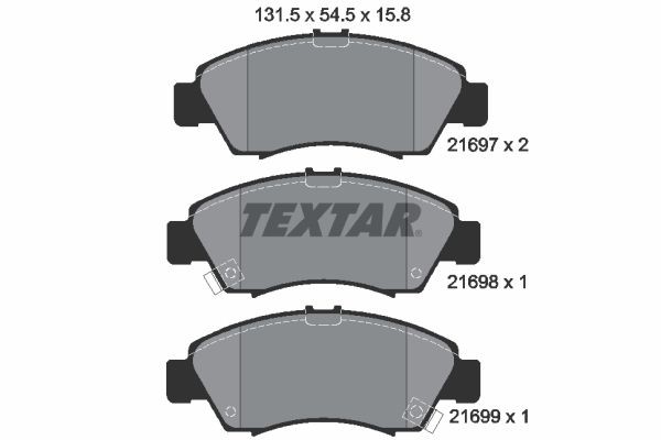 21697 TEXTAR 2169701 Brake pad set AY040HN011