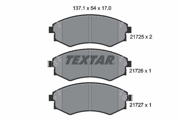 21725 TEXTAR 2172501 Brake pad set 58101-38A00