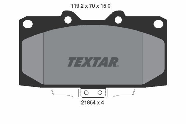 21854 TEXTAR with acoustic wear warning Height: 70mm, Width: 119,2mm, Thickness: 15mm Brake pads 2185401 buy
