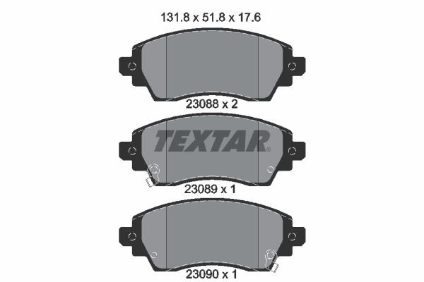 TEXTAR 2308801 Brake pad set with acoustic wear warning